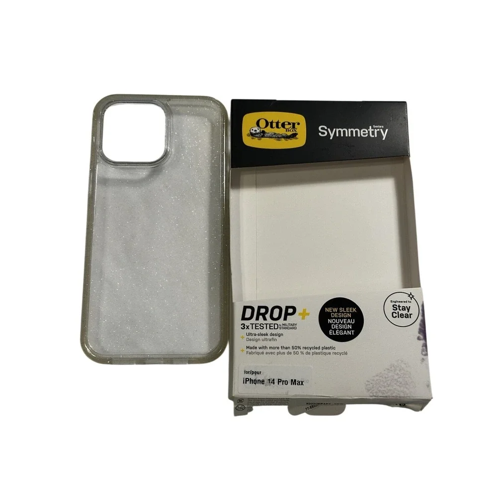 OtterBox Symmetry Series Case Clear With Glitter Fits iPhone‎ Pro Max 14
